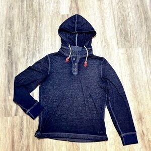 GUESS long sleeve hoodie top shirt. EEUC. Denim navy blue colour.